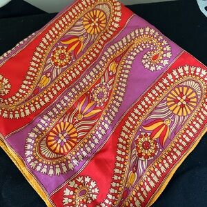 Echo Paisley Patterned Silk Scarf 20x20